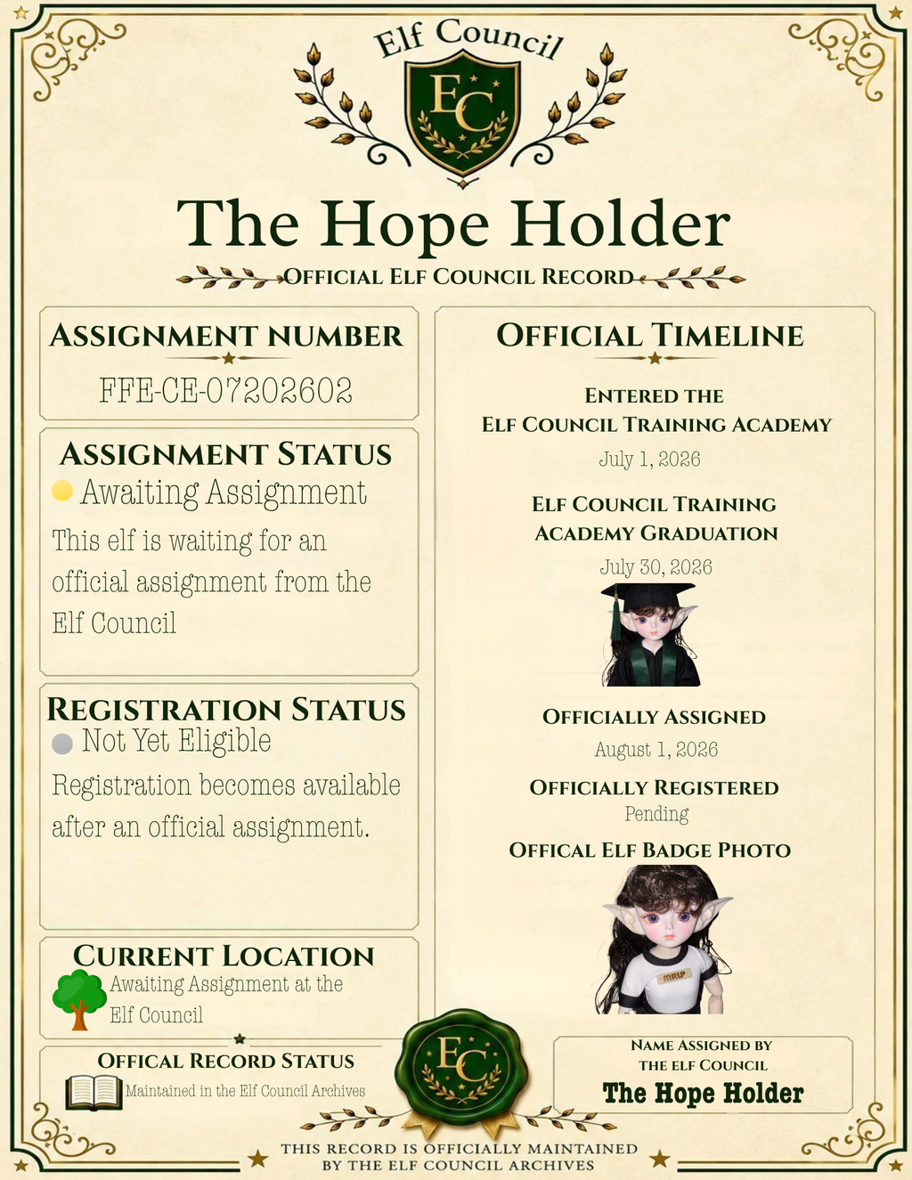 The Hope Holder - 📜 Officially Assigned