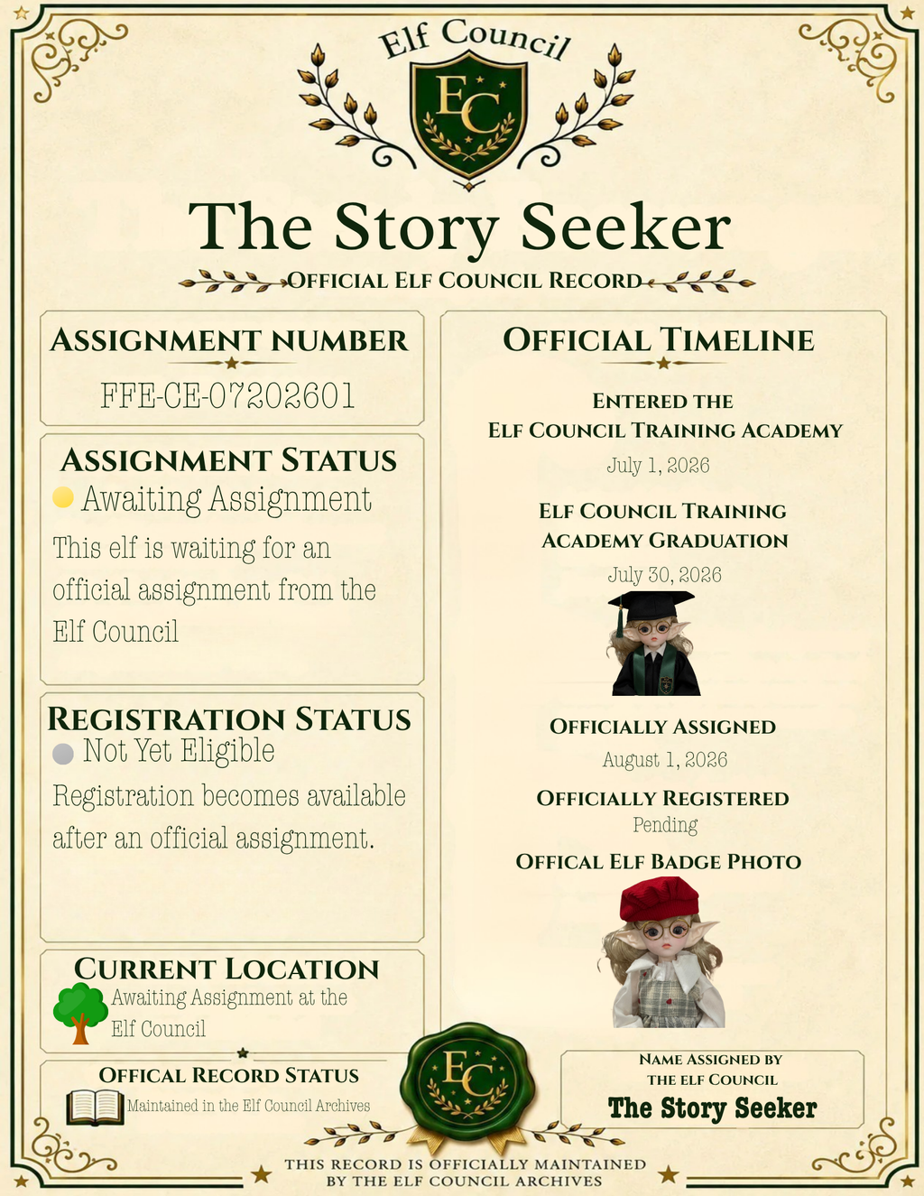 The Story Seeker - 📜 Officially Assigned