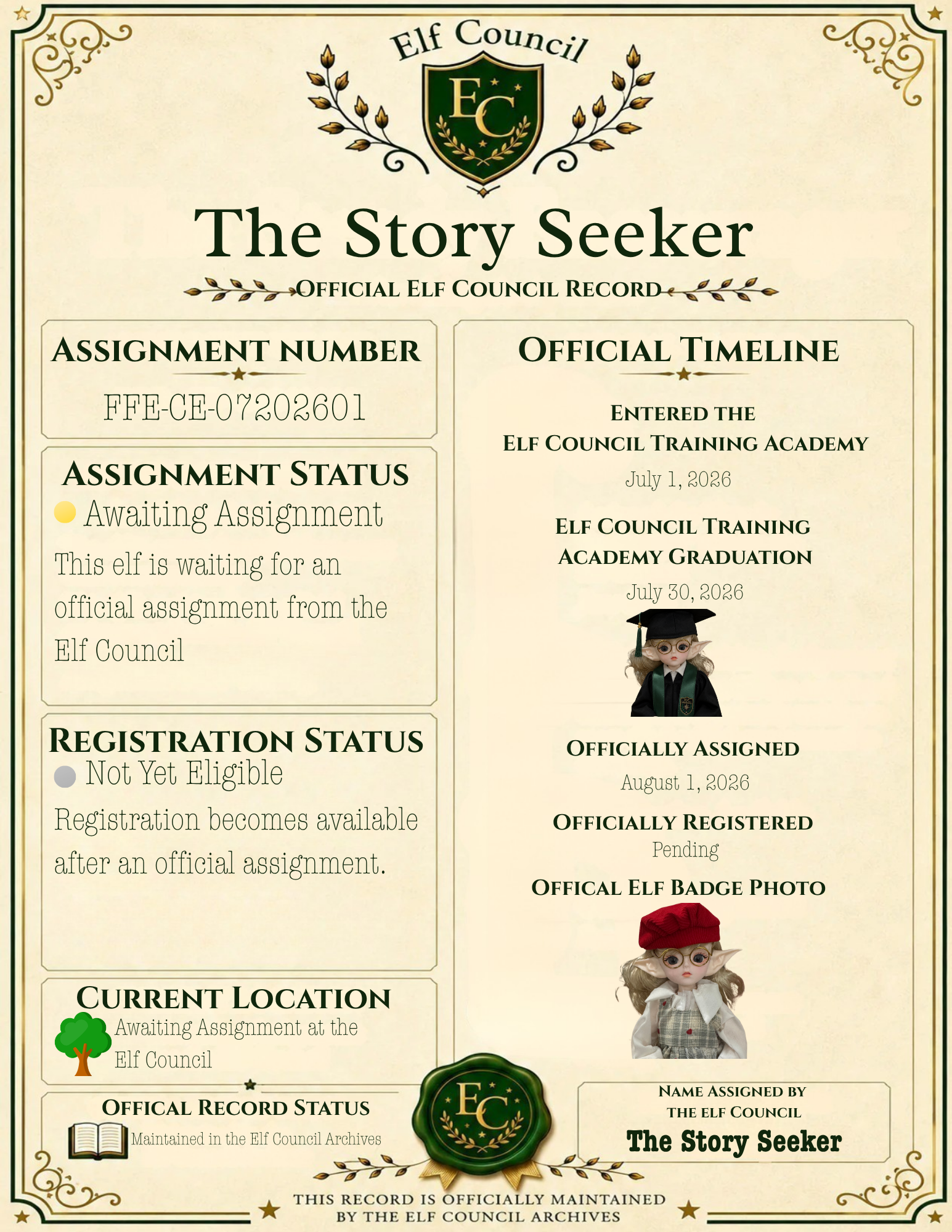 The Story Seeker - 📜 Officially Assigned