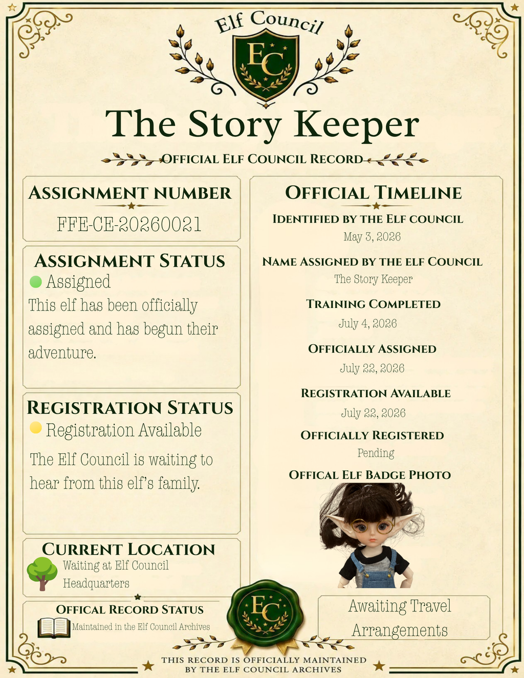 The Story Keeper - 📜 Officially Assigned