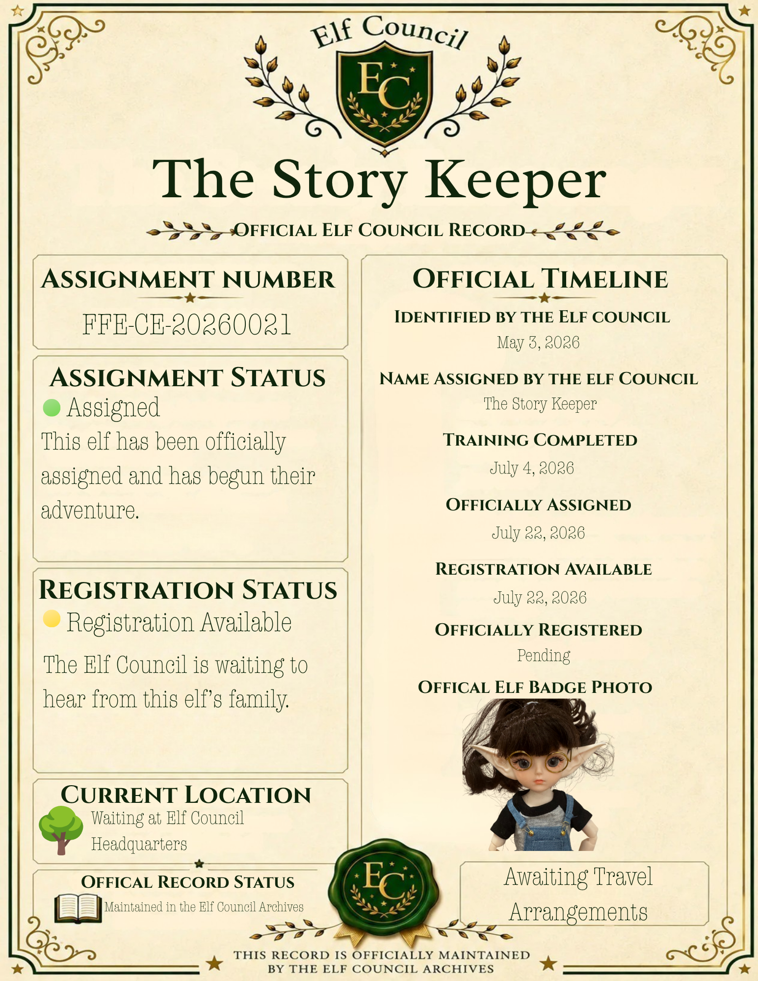 The Story Keeper - 📜 Officially Assigned