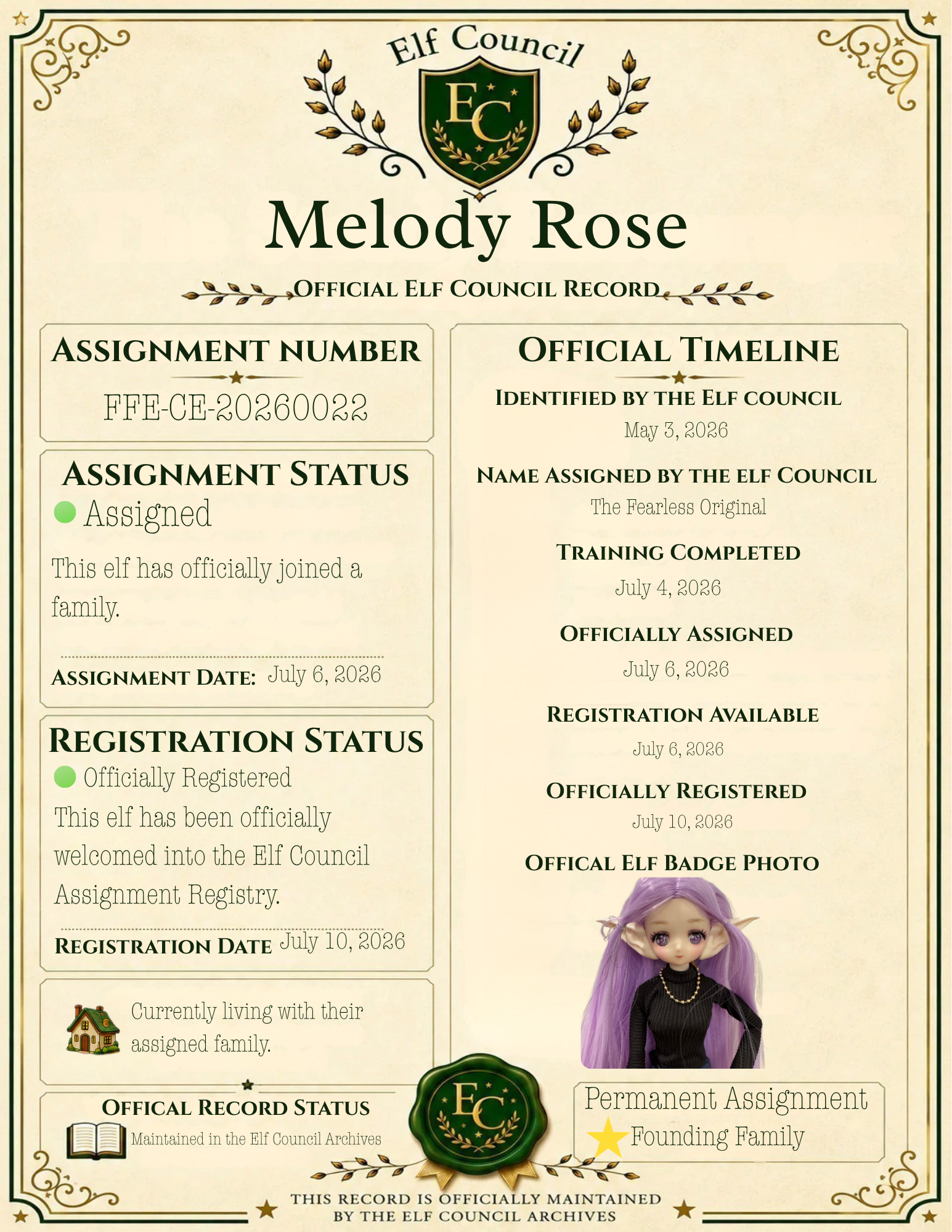 Melody Rose - ⭐ Founding Family - 🟢 Officially Registered