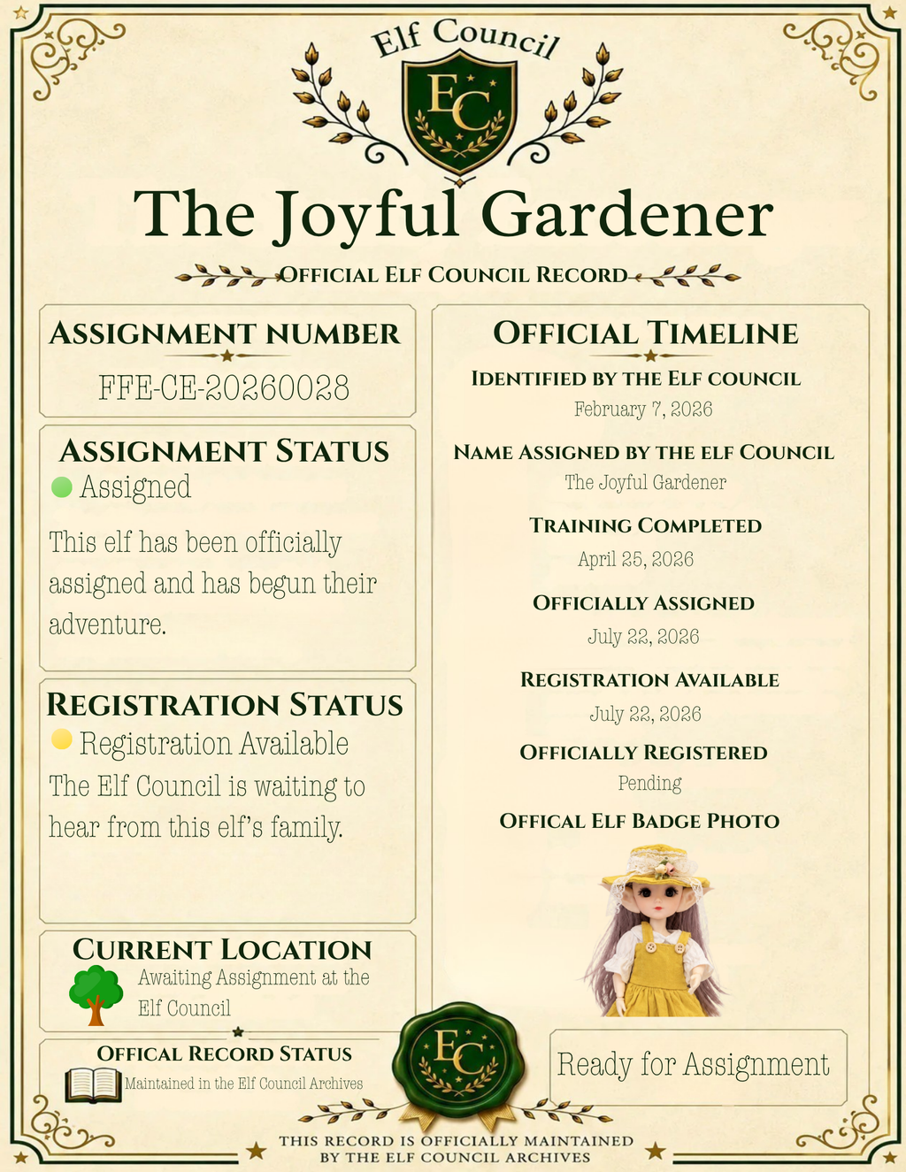 The Joyful Gardener - 📜 Officially Assigned