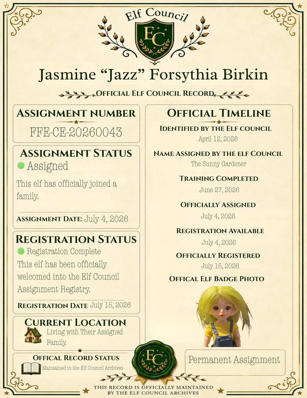 Jasmine "Jazz" Forsythia Birkin - 🟢 Officially Registered