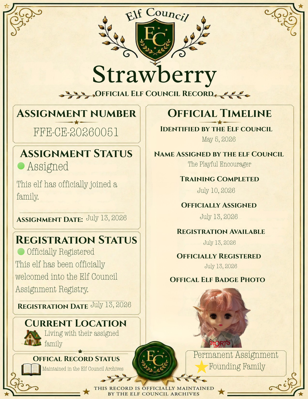 Strawberry - ⭐ Founding Family - 🟢 Officially Registered
