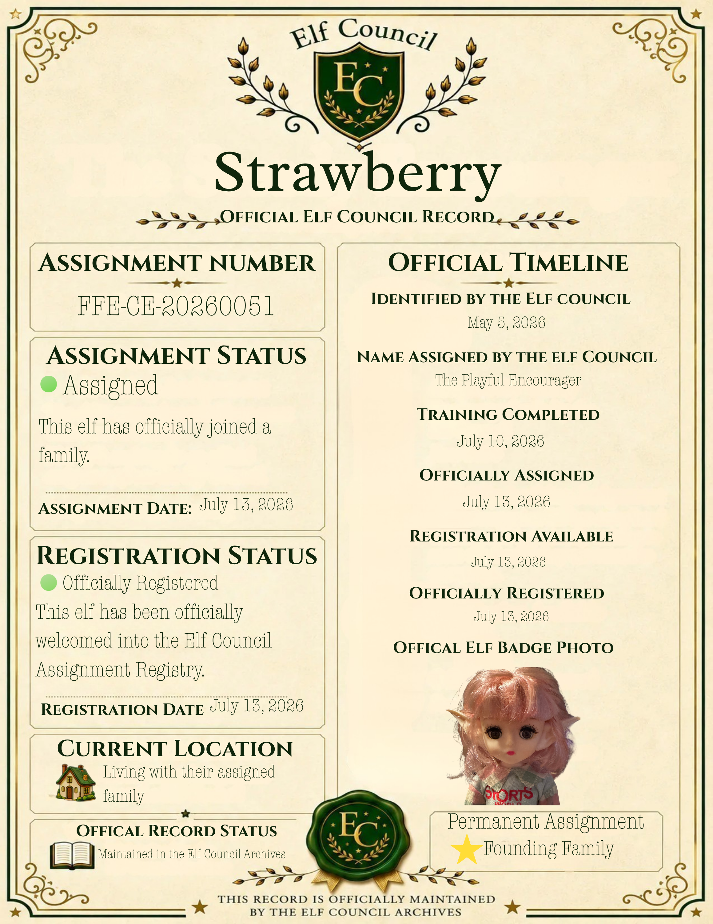 Strawberry - ⭐ Founding Family - 🟢 Officially Registered
