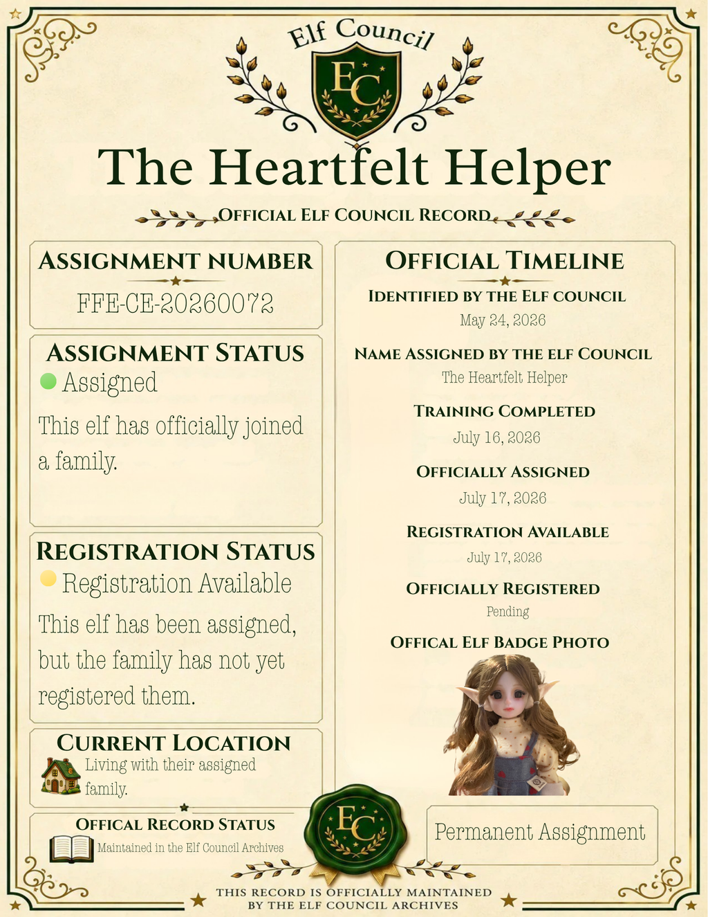 The Heartfelt Helper -  📜 Officially Assigned