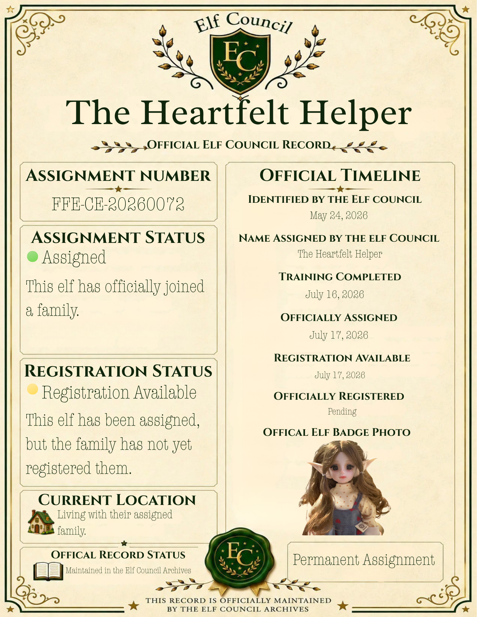 The Heartfelt Helper -  📜 Officially Assigned