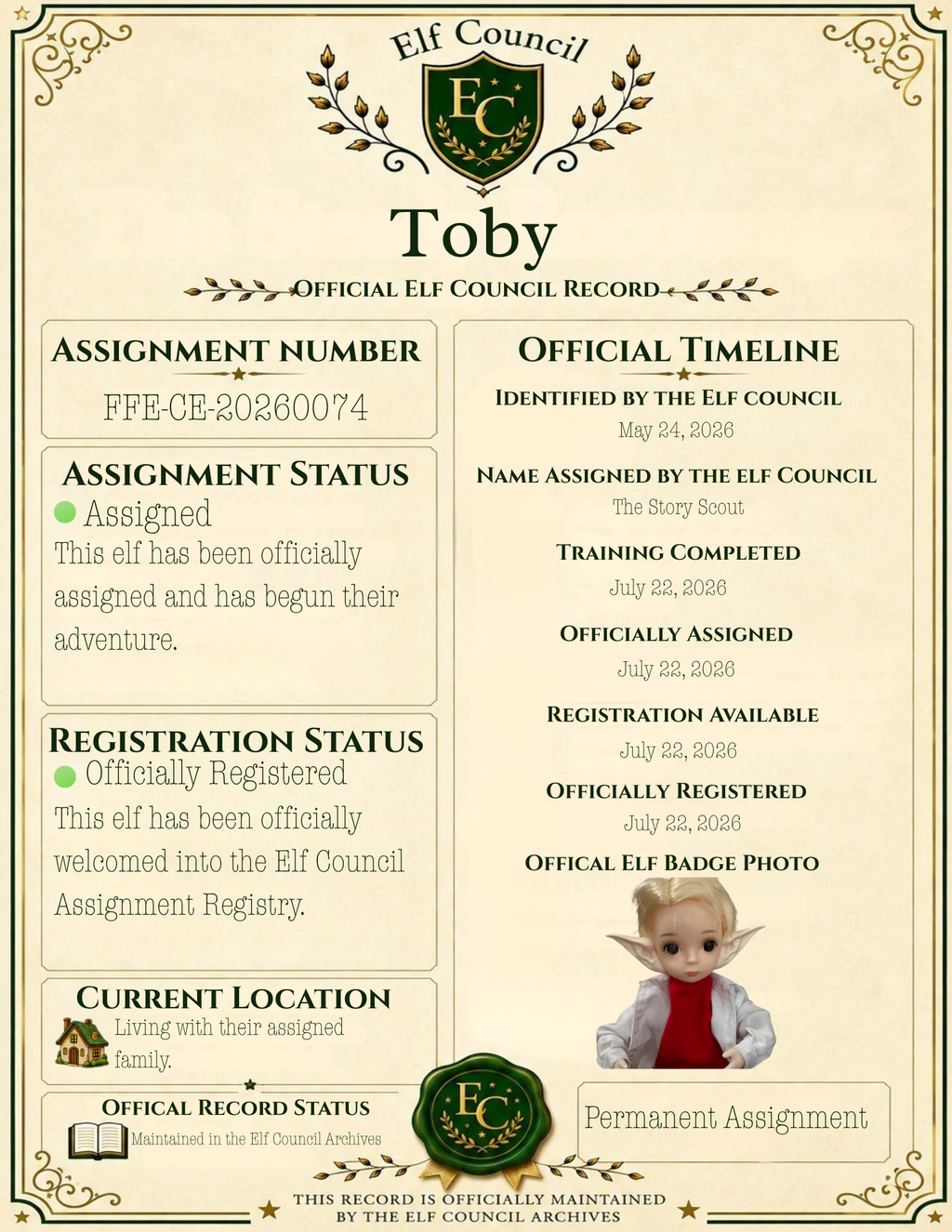 Toby - ⭐ Founding Family - 🟢 Officially Registered
