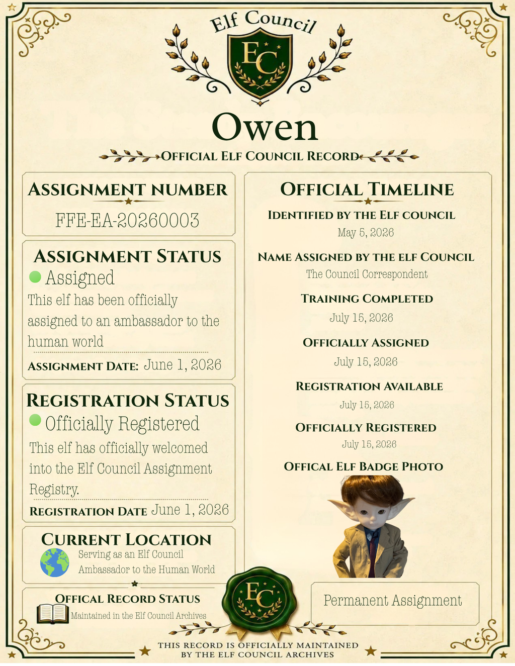 Owen - 🌍 Elf Council Human Ambassador - 🟢 Officially Registered