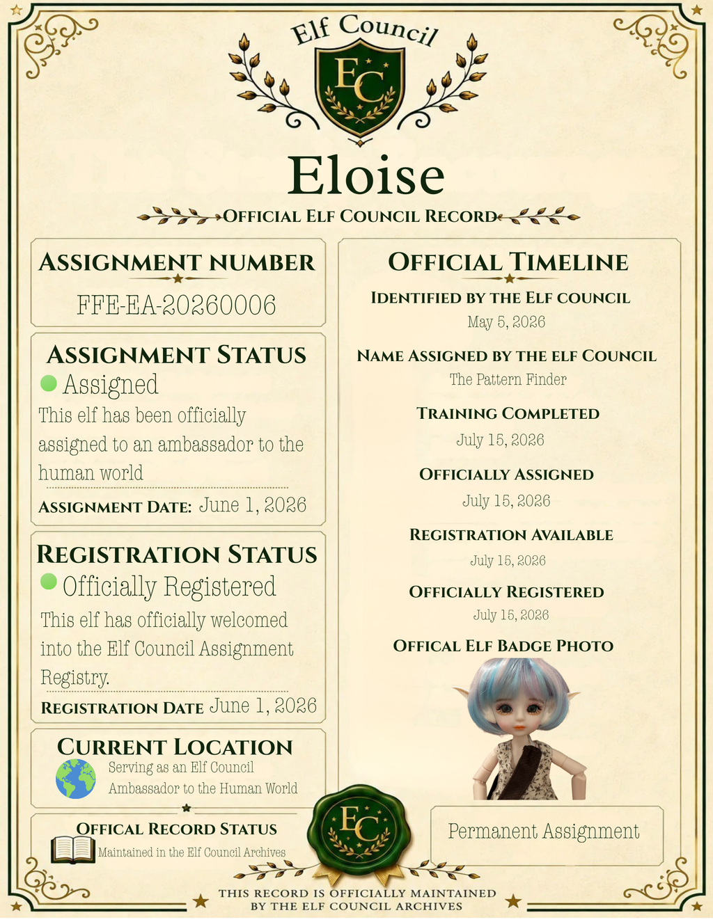 Eloise- 🌍 Elf Council Human Ambassador - 🟢 Officially Registered