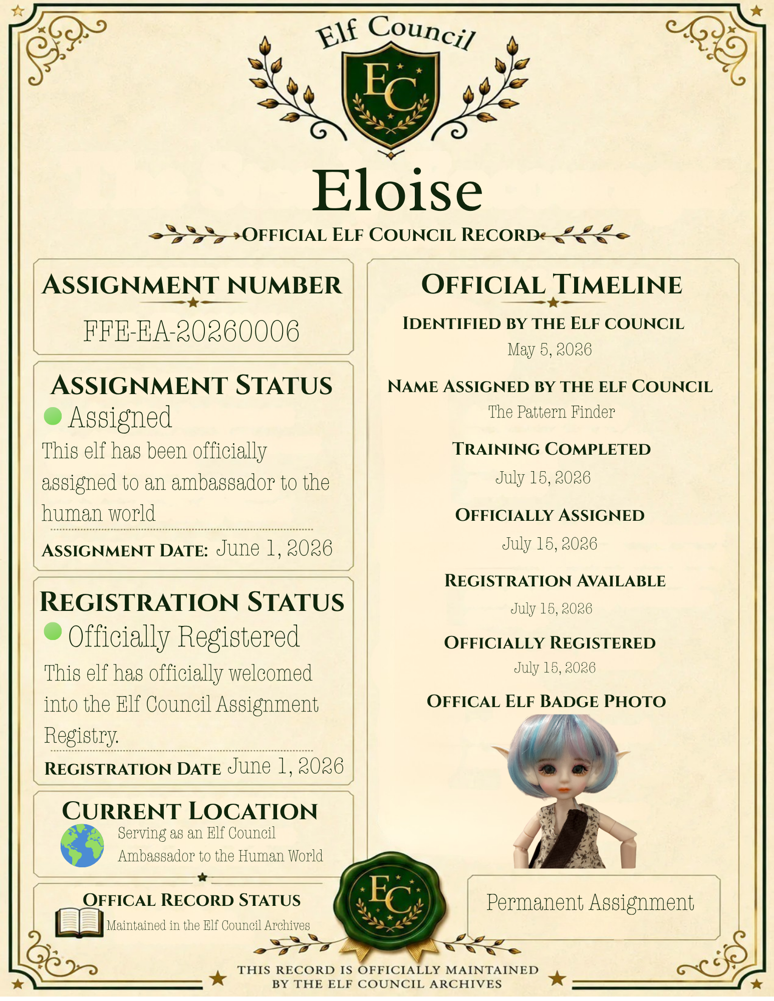Eloise- 🌍 Elf Council Human Ambassador - 🟢 Officially Registered