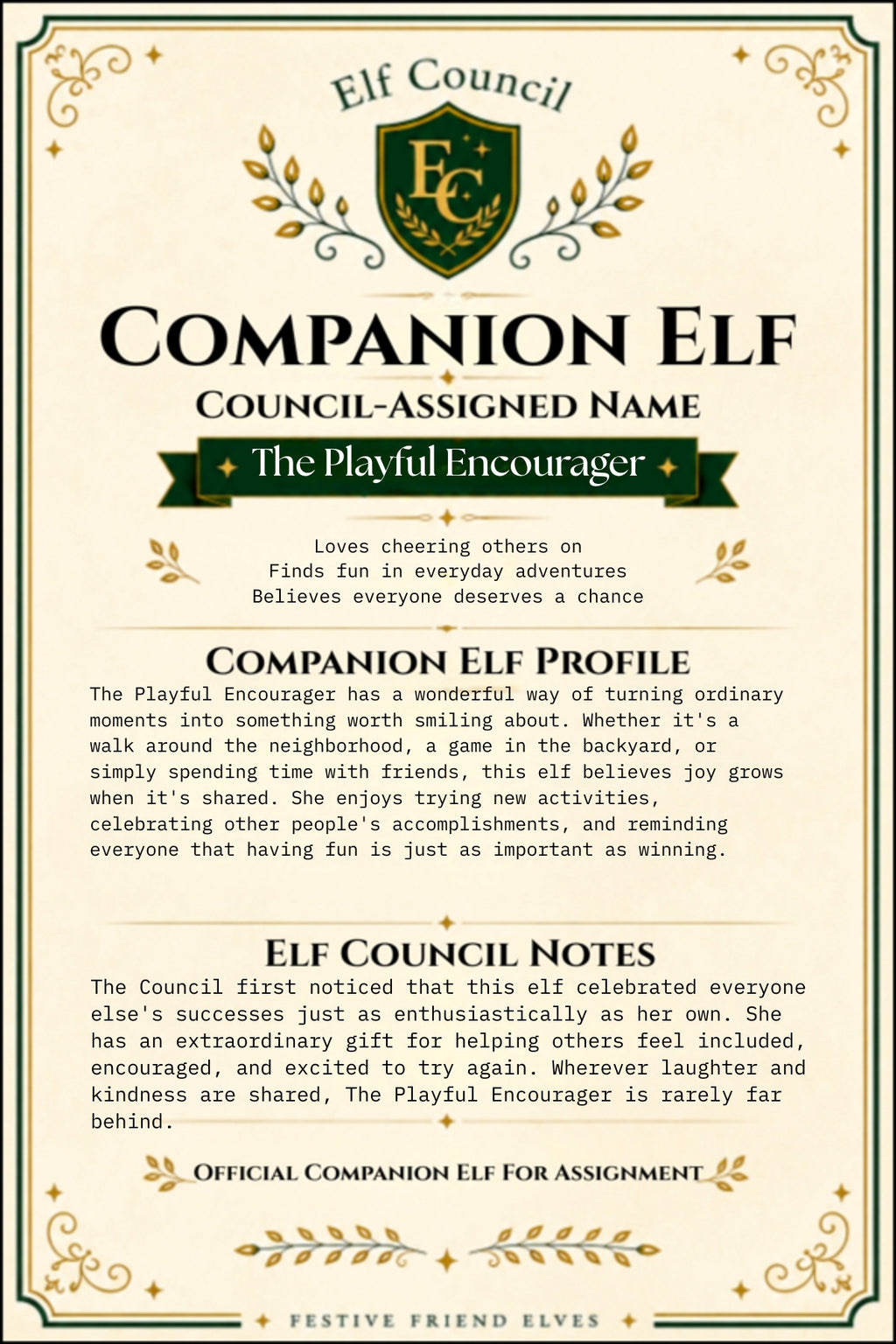 The Playful Encourager - 📜 Officially Assigned