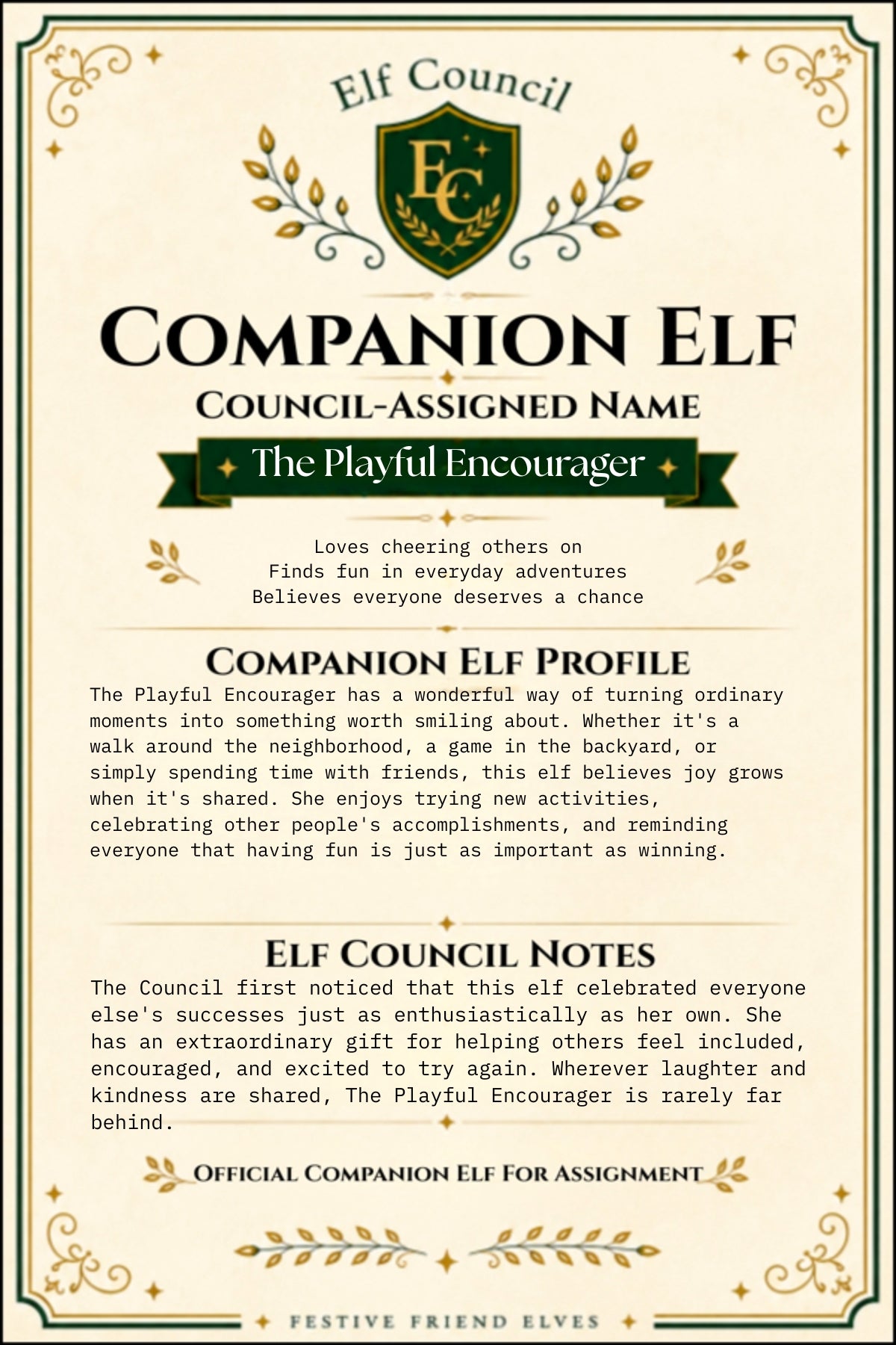 The Playful Encourager - 📜 Officially Assigned