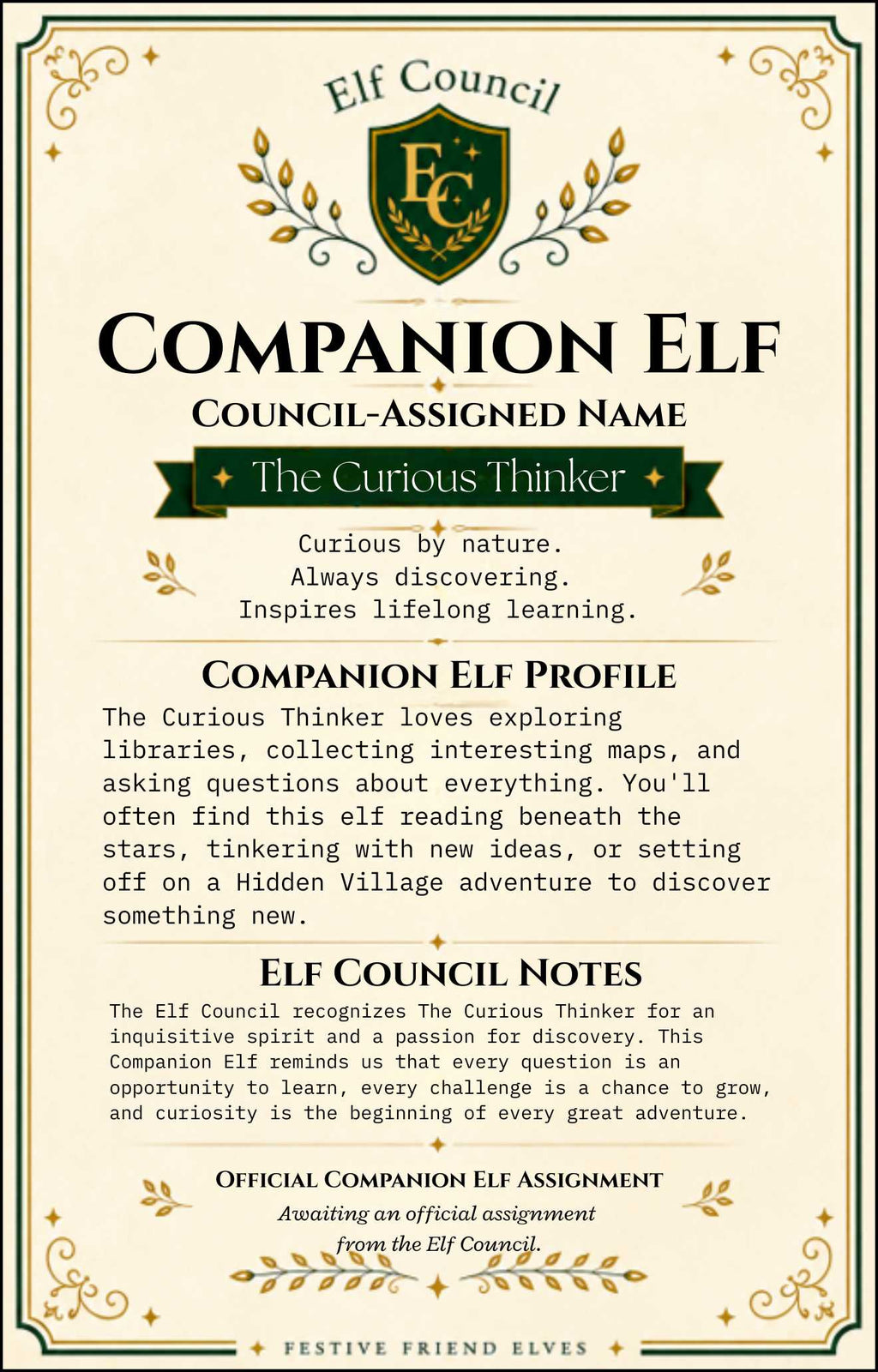 The Curious Thinker - 📜 Officially Assigned